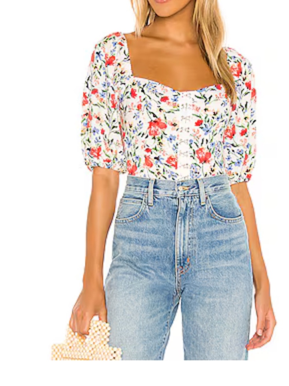ASTR The Label Hook & Eye Square Neck Top